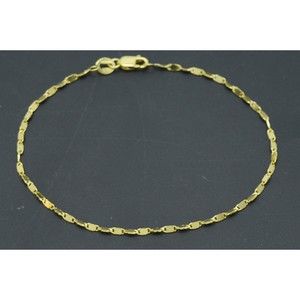 Real Solid 10K Yellow Gold 7" Mariner Anchor Link Chain Bracelet